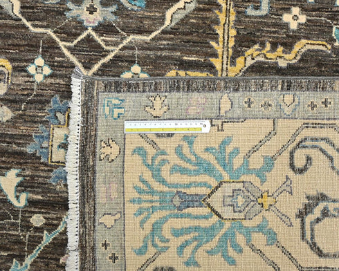 9x12 Zeigler Brown Afghan Hand Knotted Wool Area Rug